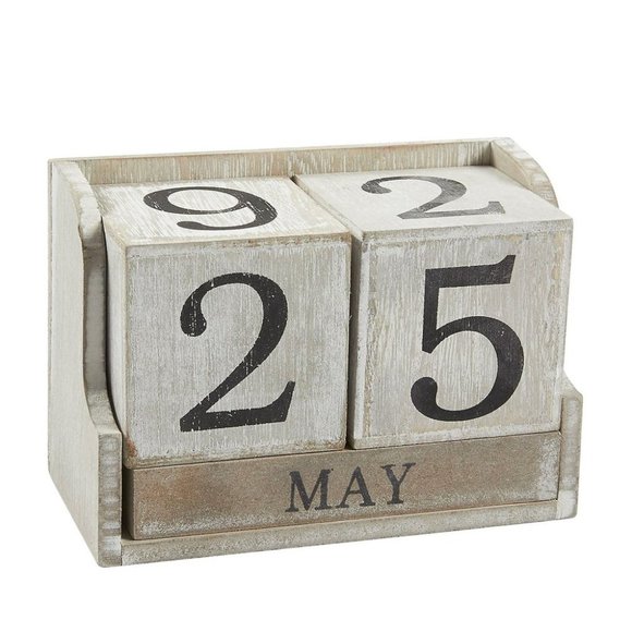 Wooden Calendar Block Wood Desk Calendar Office - Picture 3 of 3